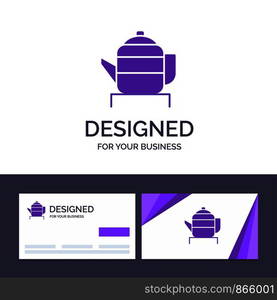 Creative Business Card and Logo template Tea, Teapot, China, Chinese Vector Illustration