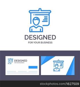 Creative Business Card and Logo template Teacher, Education, Presentation, School Vector Illustration