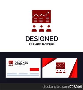 Creative Business Card and Logo template Team, Arrow, Business, Chart, Efforts, Graph, Success Vector Illustration