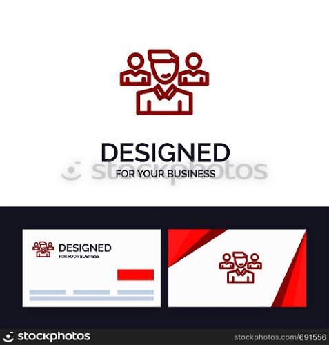 Creative Business Card and Logo template Team, User, Manager, Squad Vector Illustration