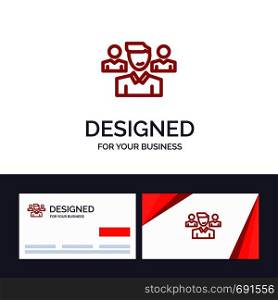 Creative Business Card and Logo template Team, User, Manager, Squad Vector Illustration