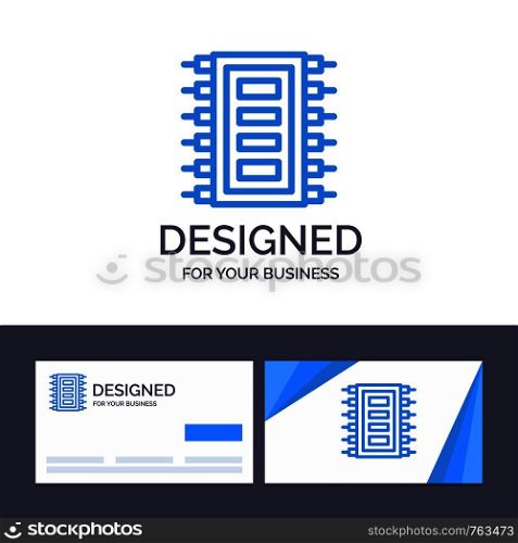 Creative Business Card and Logo template Tech, Hardware, Chip, Computer, Connect Vector Illustration