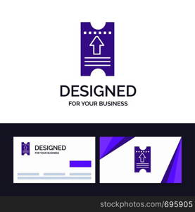 Creative Business Card and Logo template Ticket, Pass, Hotel, Arrow Vector Illustration