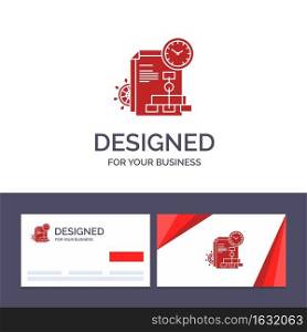 Creative Business Card and Logo template Time, File, Report, Business Vector Illustration