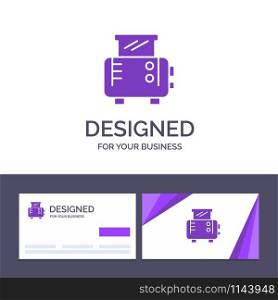 Creative Business Card and Logo template Toast, Toast Machine, Toaster Vector Illustration