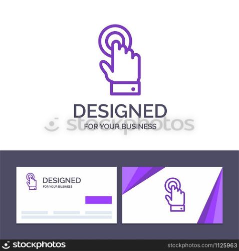 Creative Business Card and Logo template Touch, Touchscreen, Interface, Technology Vector Illustration