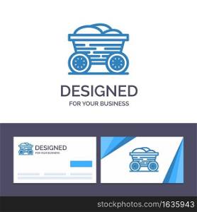 Creative Business Card and Logo template Trolley, Cart, Food, Bangladesh Vector Illustration