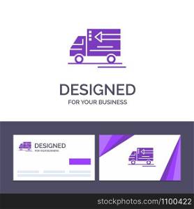 Creative Business Card and Logo template Truck, Delivery, Goods, Vehicle Vector Illustration
