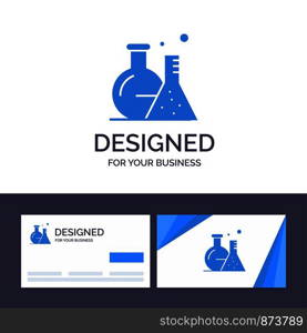 Creative Business Card and Logo template Tube, Flask, Lab, Science Vector Illustration