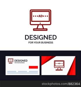 Creative Business Card and Logo template TV, Ad, Television, Screen, Lcd Vector Illustration