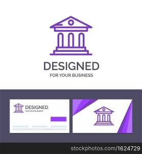Creative Business Card and Logo template University, Bank, C&us, Court Vector Illustration