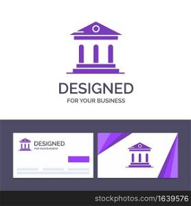 Creative Business Card and Logo template University, Bank, C&us, Court Vector Illustration