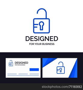 Creative Business Card and Logo template Unlock, Study, School Vector Illustration