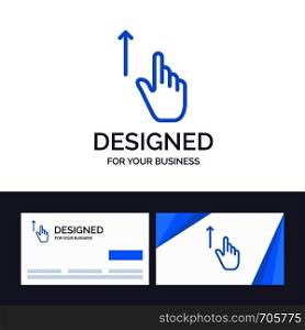 Creative Business Card and Logo template Up, Finger, Gesture, Gestures, Hand Vector Illustration