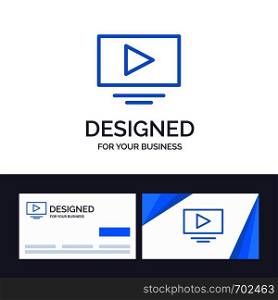 Creative Business Card and Logo template Video, Play, YouTube Vector Illustration
