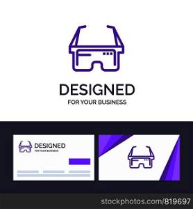 Creative Business Card and Logo template Virtual, Glasses, Medical, Eye Vector Illustration