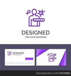 Creative Business Card and Logo template Virus, Disease, Health Check, Stages Vector Illustration