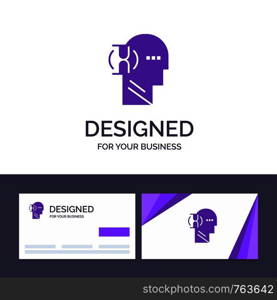 Creative Business Card and Logo template Wait, Glass, User, Male Vector Illustration