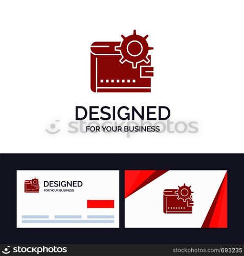 Creative Business Card and Logo template Wallet, Cash, Finance, Money, Personal, Purse, Making Vector Illustration