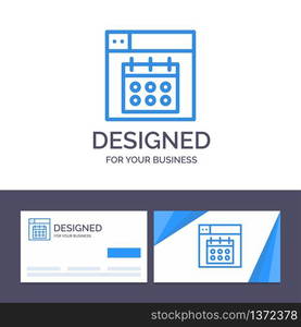 Creative Business Card and Logo template Web, Design, Calendar, Date Vector Illustration