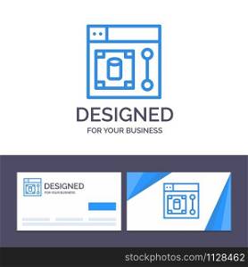Creative Business Card and Logo template Web, Design, Designer, Tool Vector Illustration