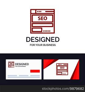 Creative Business Card and Logo template Website, Server, Data, Hosting, Seo, Tech Vector Illustration