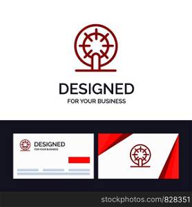 Creative Business Card and Logo template Wheel, Boat, Ship, Ship Vector Illustration