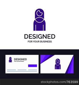 Creative Business Card and Logo template Women, Mother, Girl, Lady Vector Illustration