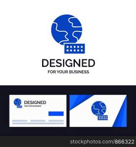 Creative Business Card and Logo template World, Globe, Marketing Vector Illustration
