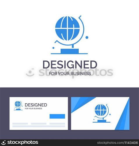 Creative Business Card and Logo template World, Globe, Science Vector Illustration