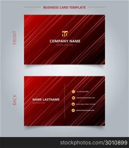Creative business card and name card template technology red laser rays light and lighting effects diagonally on dark background. Abstract concept and commercial design. vector graphic illustration