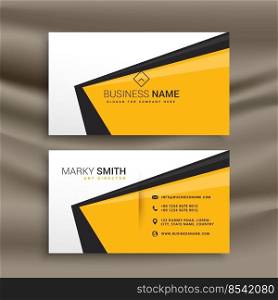 creative business card design with flat yellow black and white colors