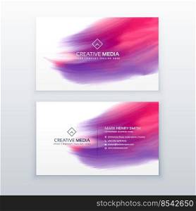 creative business card with watercolor effect