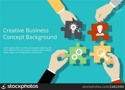 Creative business concept background. Solution and success, strategy and puzzle design, vector illustration. Creative business concept background