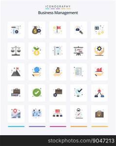 Creative Business Management 25 Flat icon pack  Such As audit. search. dollar. user. business