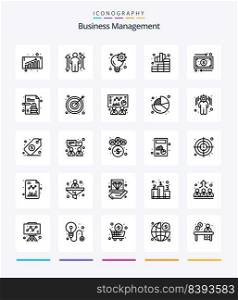 Creative Business Management 25 OutLine icon pack  Such As management. business. business. graph. business