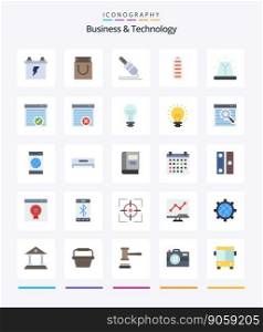 Creative Business   Technology 25 Flat icon pack  Such As bell. energy. audio cable. charging. accumulator