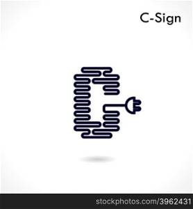 Creative C- letter icon abstract logo design vector template.Creative C- alphabet vector design.Business and education creative logotype symbol.Vector illustration