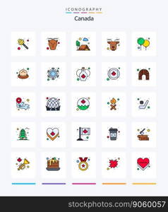 Creative Canada 25 Line FIlled icon pack  Such As celebrate. mammal. adventure. elk. animal