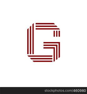 creative capital letter G with geometric three strips logo concept