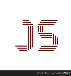 creative capital letter j and s with geometric three strips logo concept