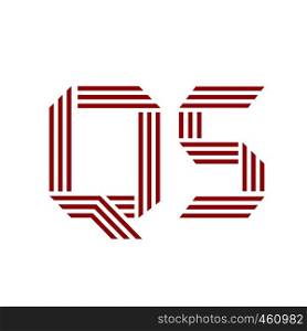 creative capital letter q and s with geometric three strips logo concept