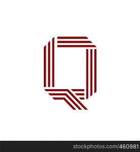 creative capital letter q with geometric three strips logo concept