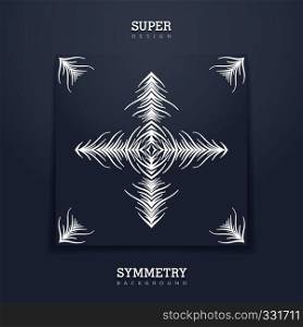 Creative card with abstract decor. Stylized starburst design. Vector template. Creative design elements