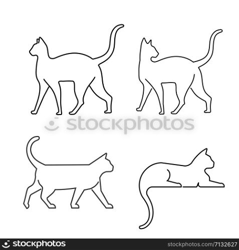 creative Cat drawn lines art image vector illustration