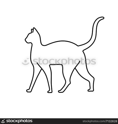 creative Cat drawn lines art image vector illustration