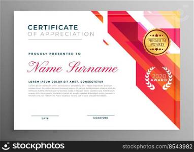 creative certificate of appreciation in abstract style