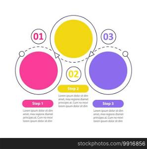 Creative chart vector infographic template. Business presentation design elements with text space. Data visualization with 3 steps. Process timeline chart. Workflow layout with copyspace. Creative chart vector infographic template
