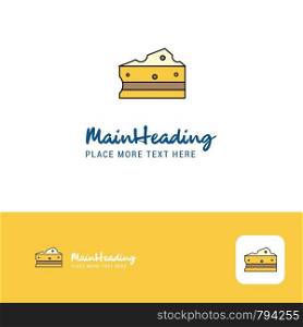 Creative Cheese Logo Design. Flat color Logo place for Tagline. Vector Illustration