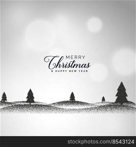 creative christmas background with landscape scene made with dots